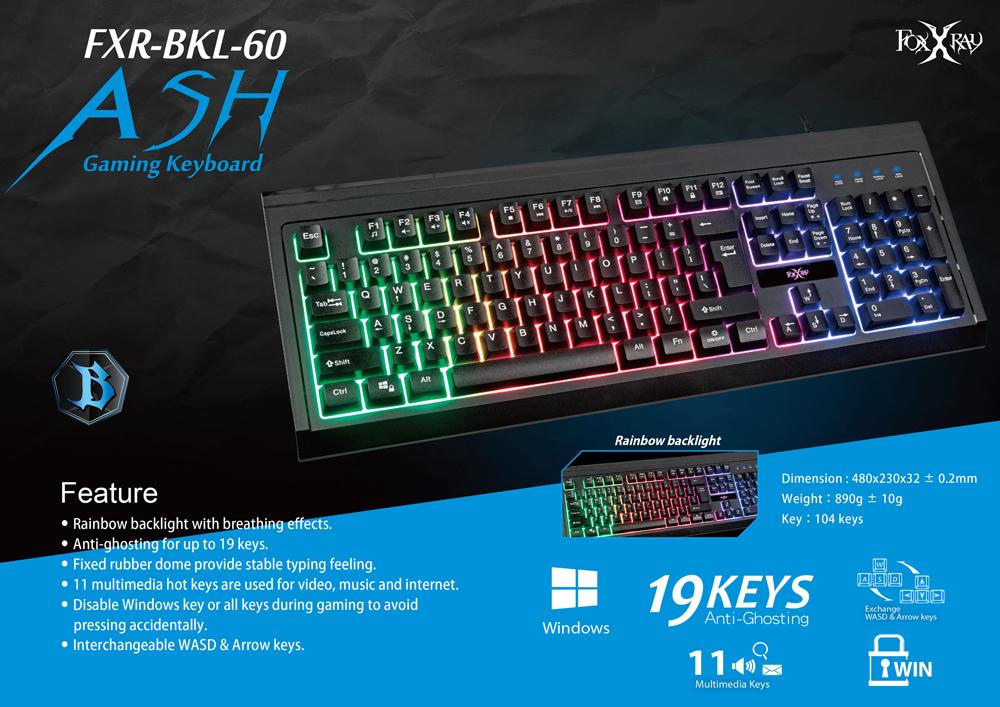 Foxxray BKL-60 ASH Gaming Keyboard