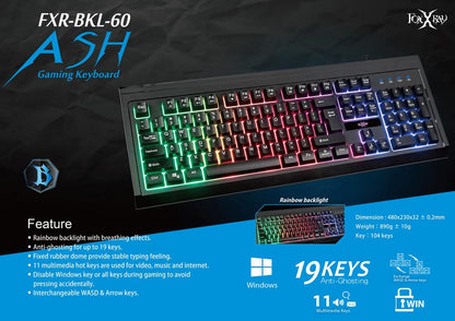 Foxxray BKL-60 ASH Gaming Keyboard