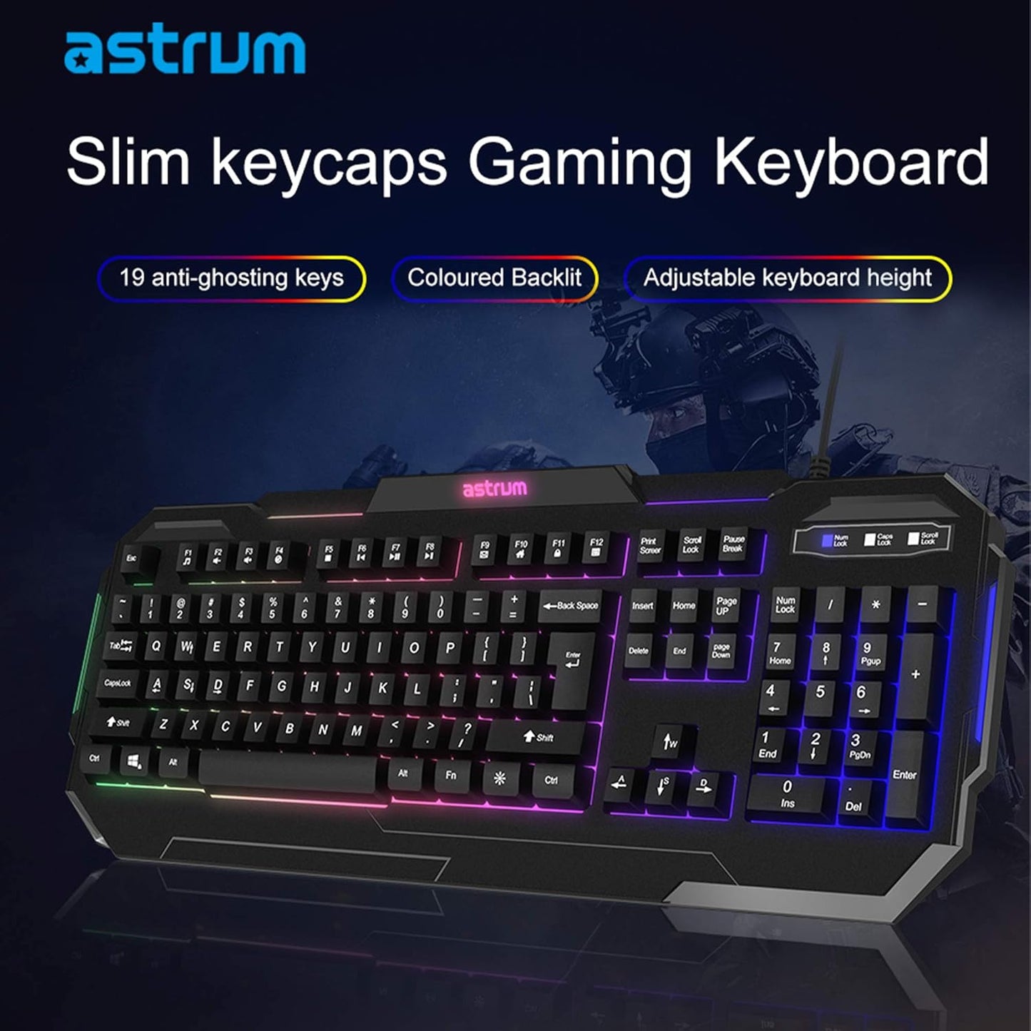 Astrum KG200 Backlit Wired Gaming Keyboard